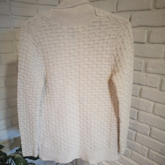 2/$30.00 Mix & Match - Gap Ladies Size Medium Beige Basket Weave Open Cardigan - Picture 2 of 10
